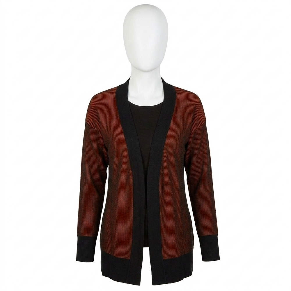 NEW ANGEL APPAREL two tone ribbed cardigan in copper